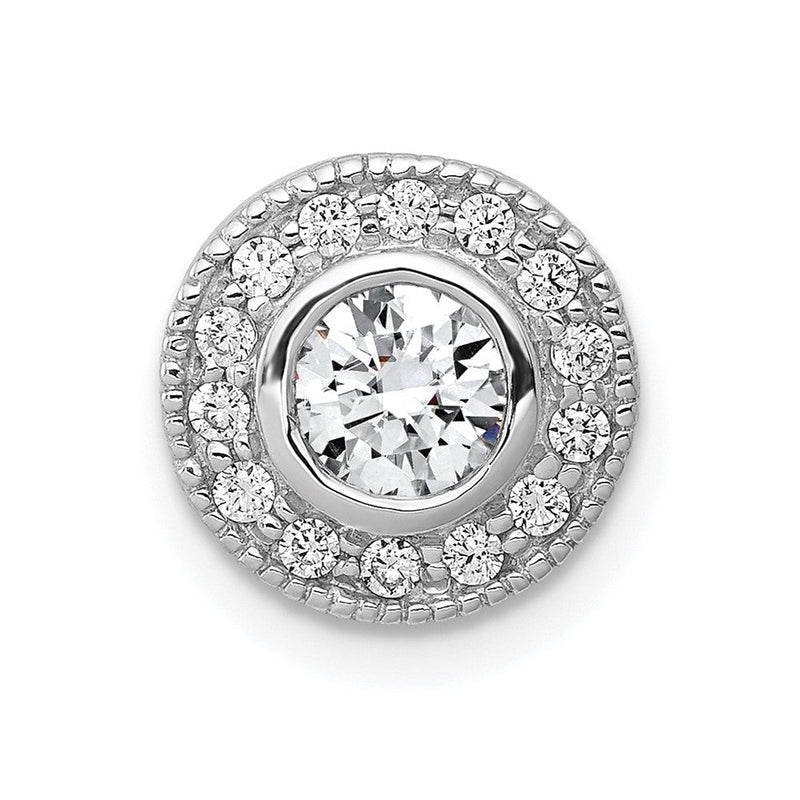 14K Weißgold Kettenanhänger mit 0,5 ct. Laborgezüchteten Diamanten VS/SI+ G+ im Rundschliff mit Halo