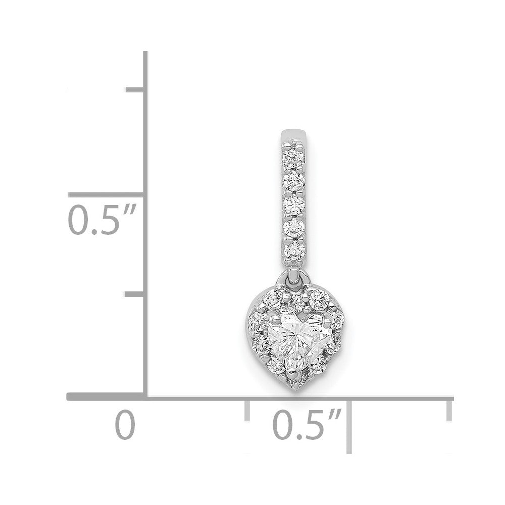 14K Weißgold Gleitanhänger mit 0,25 ct. echtem Diamant