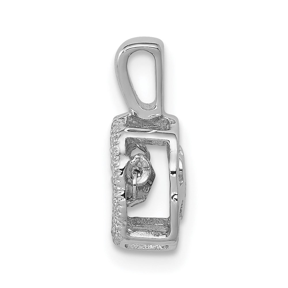 14K Weißgold Anhänger mit 0,10 ct. lebendig beweglichem echtem Diamant