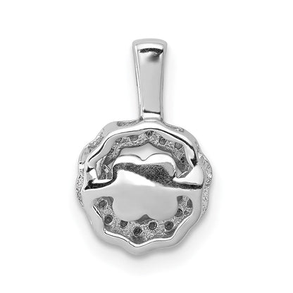 14K Weißgold Anhänger mit 0,10 ct. lebendig beweglichem echtem Diamant