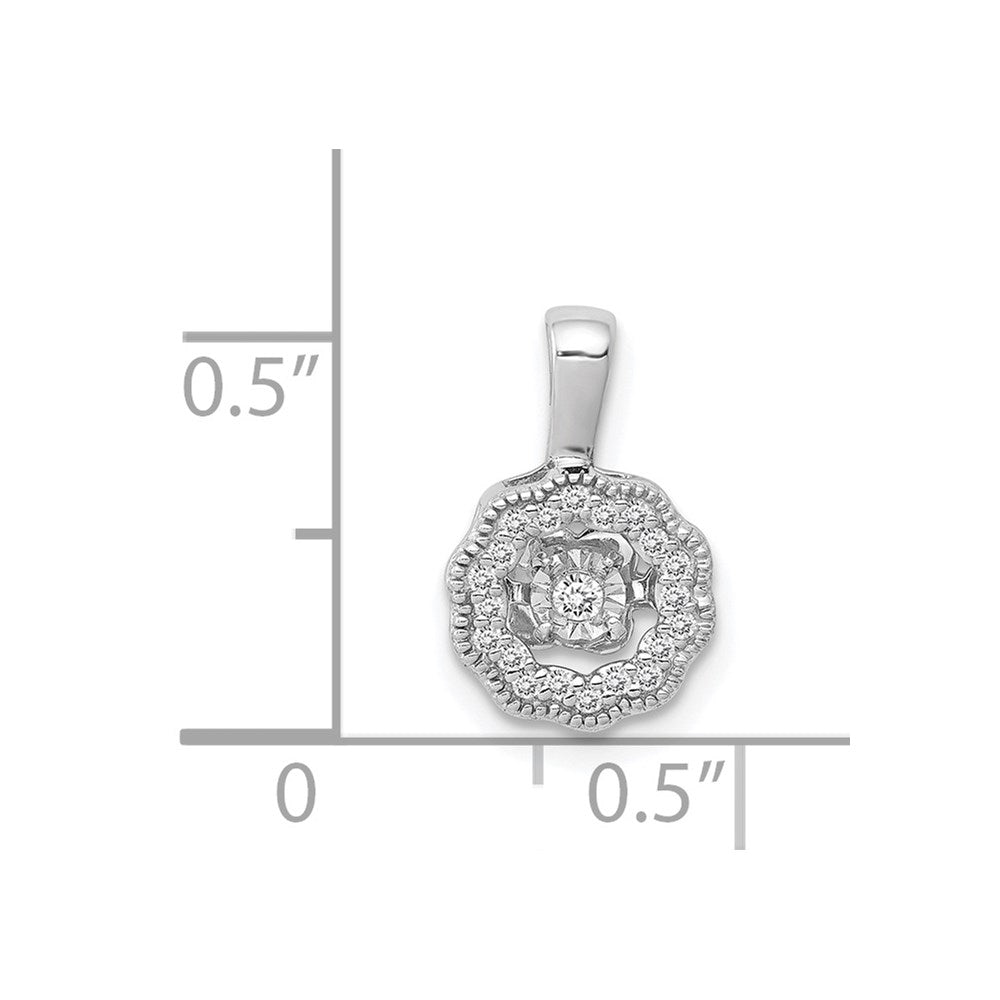 14K Weißgold Anhänger mit 0,10 ct. lebendig beweglichem echtem Diamant