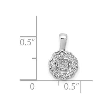 14K Weißgold Anhänger mit 0,10 ct. lebendig beweglichem echtem Diamant