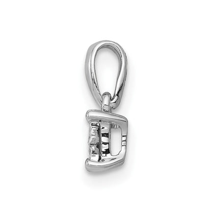 14 Karat Weißgold 0,1 ct. Echtdiamant-Anhänger, quadratisch