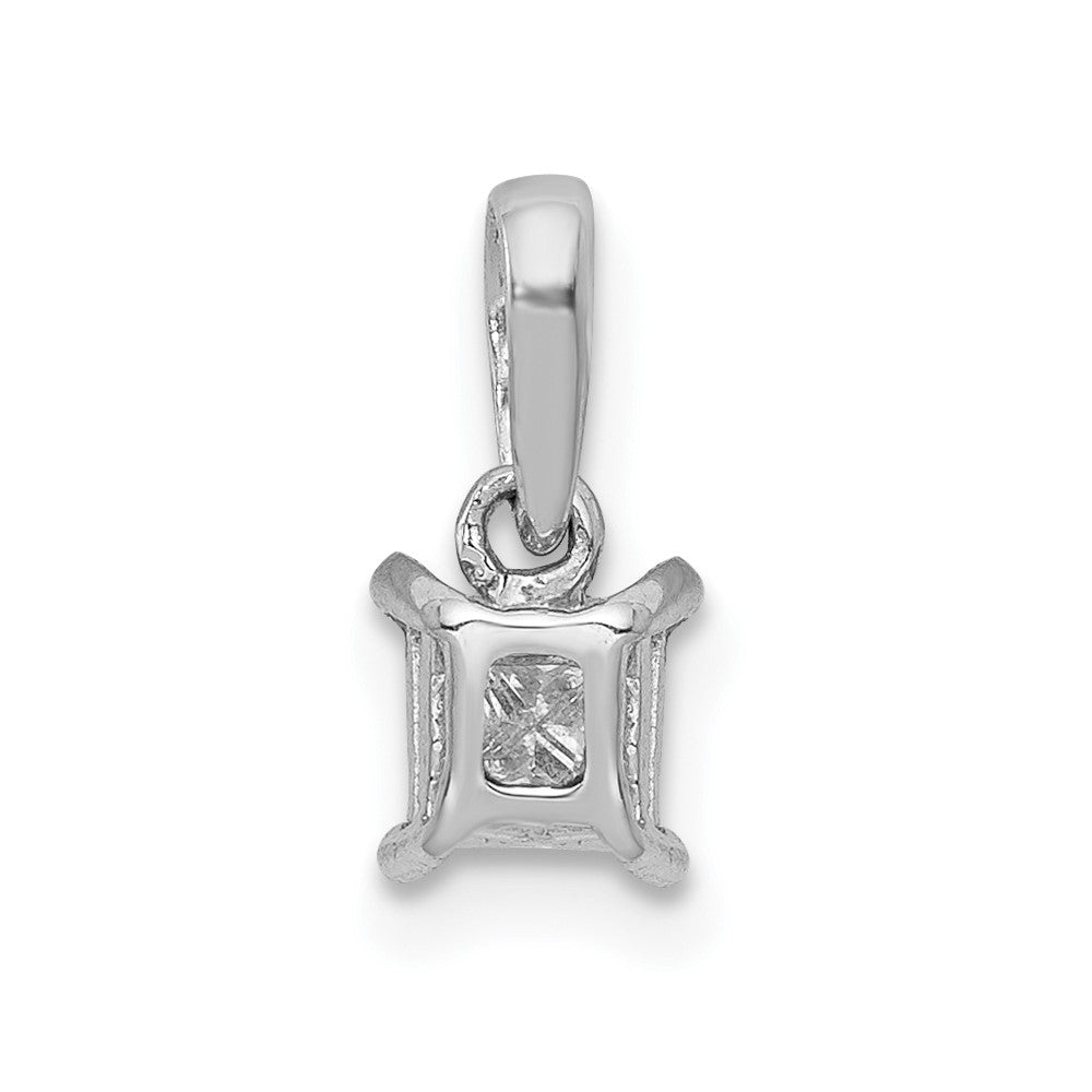 14 Karat Weißgold 0,1 ct. Echtdiamant-Anhänger, quadratisch