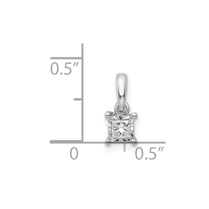 14 Karat Weißgold 0,1 ct. Echtdiamant-Anhänger, quadratisch