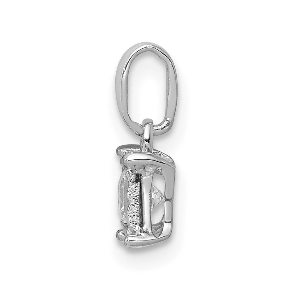 14K Weißgold Quadratischer Anhänger mit 0,2 ct. echtem Diamant