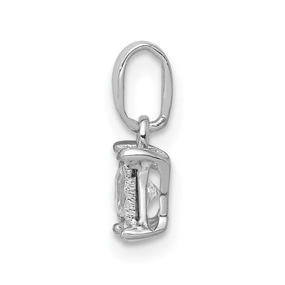 14K Weißgold Quadratischer Anhänger mit 0,2 ct. echtem Diamant