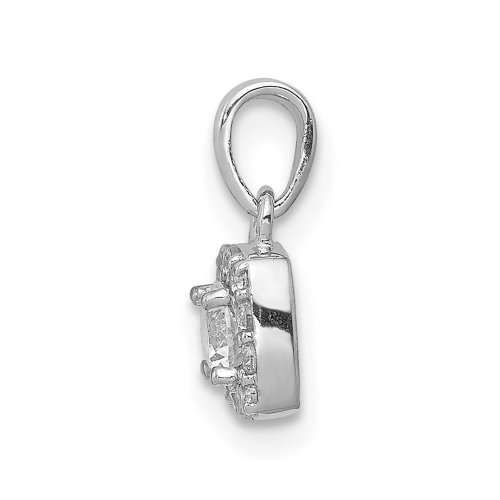 14K Weißgold Anhänger mit 0,33 ct. echten Diamanten, quadratisches Cluster-Design