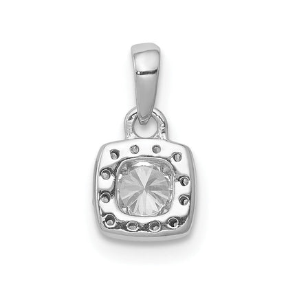 14K Weißgold Anhänger mit 0,33 ct. echten Diamanten, quadratisches Cluster-Design