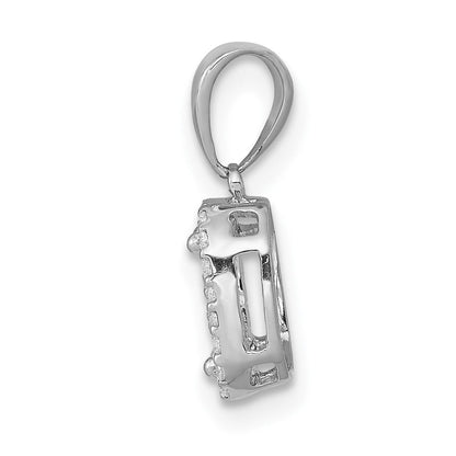 14K Weißgold 0,25 ct. Echter Diamant-Quadrat-Cluster-Anhänger