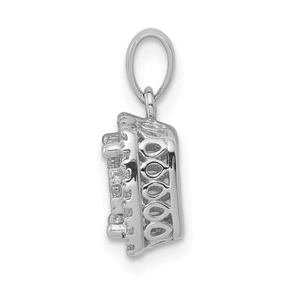 14K Weißgold 0,5 ct. Echter Diamant Quadrat-Cluster-Anhänger