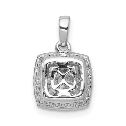 14K Weißgold 0,5 ct. Echter Diamant Quadrat-Cluster-Anhänger