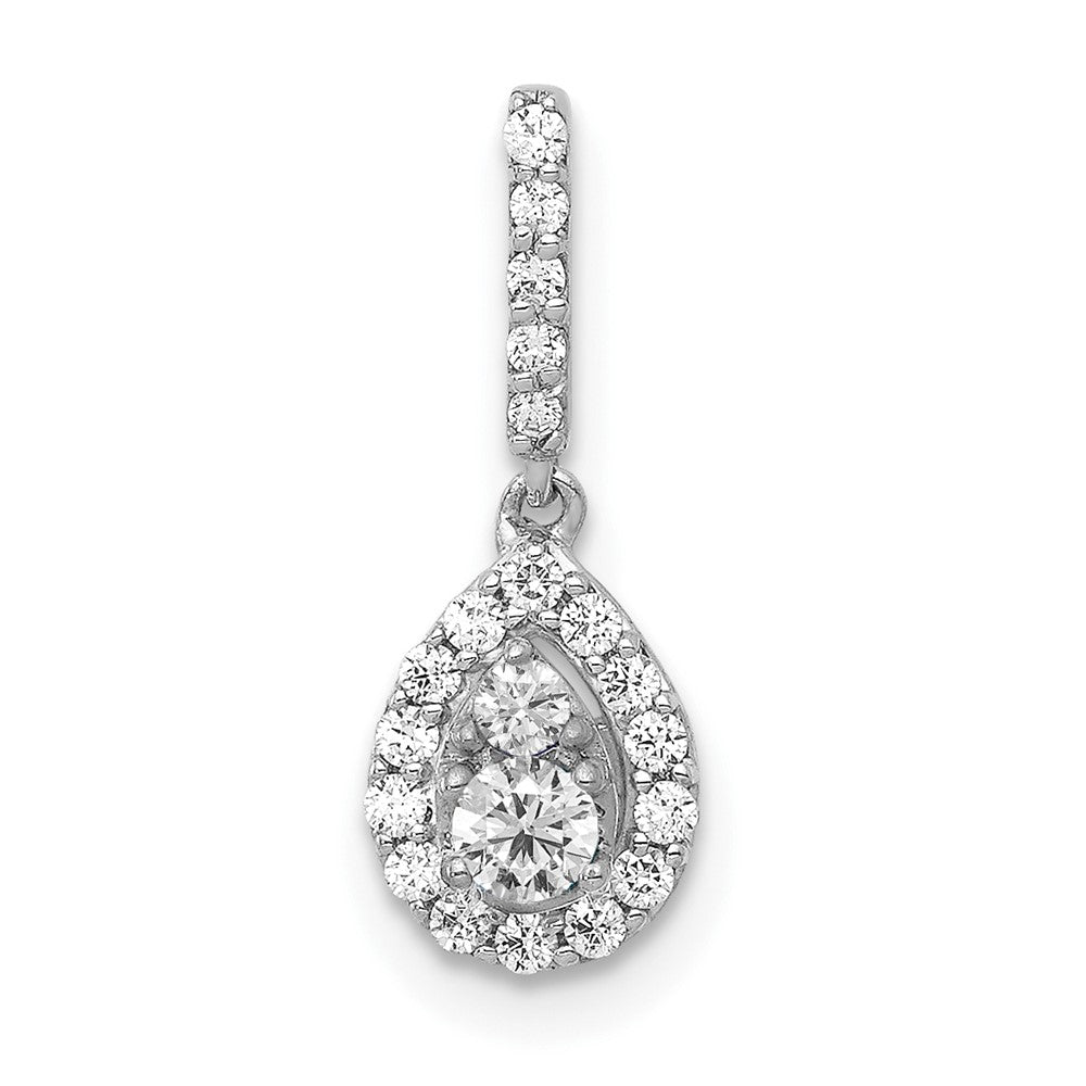 14K Weißgold 0,25 ct. Labordiamant VS/SI+ G+ Tropfen-Anhänger
