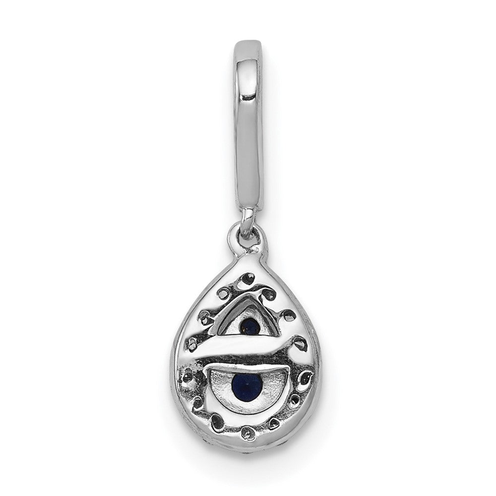 14K Weißgold Tropfen-Anhänger mit 0,25 ct. echten blau-weißen Diamanten