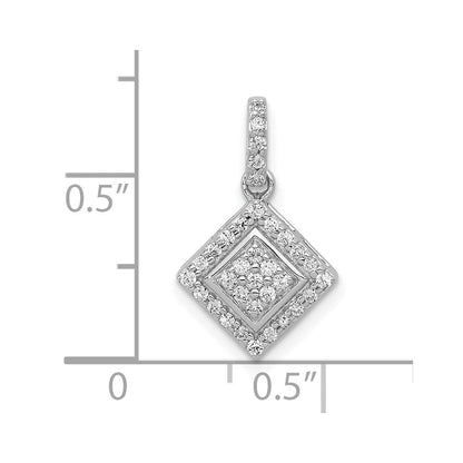 10K Weißgold 1/4ct. Diamant Cluster Anhänger