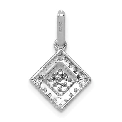 14 Karat Weißgold Anhänger mit 0,25 ct. echten Diamanten im Cluster-Design