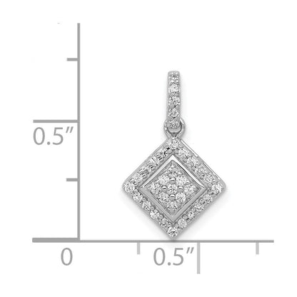 14 Karat Weißgold Anhänger mit 0,25 ct. echten Diamanten im Cluster-Design