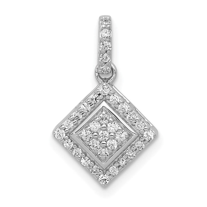 14K Weißgold Anhänger mit geometrischem Cluster aus 0,25 ct. im Labor gezüchteten Diamanten VS/SI+ G+