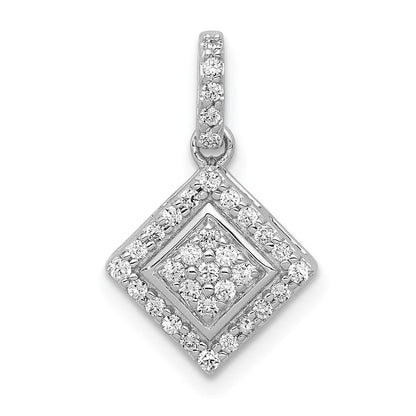 14 Karat Weißgold Anhänger mit 0,25 ct. echten Diamanten im Cluster-Design