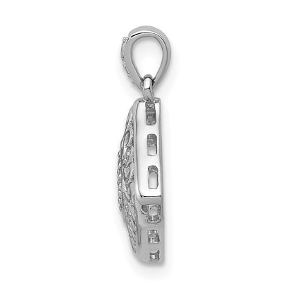 14k Weißgold 0,067 ct. Echtdiamant-Anhänger, Fancy-Design