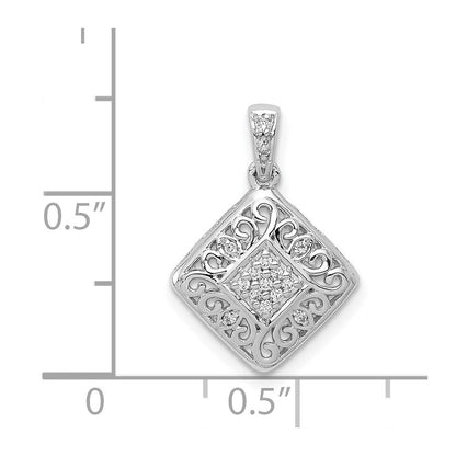 14k Weißgold 0,067 ct. Echtdiamant-Anhänger, Fancy-Design