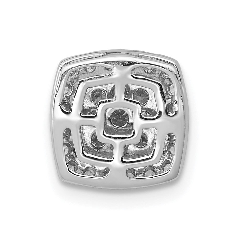 14K Weißgold Diamant-Cluster-Anhänger, quadratisch, 0,33 ct., zum Aufgleiten auf Ketten, echte Diamanten