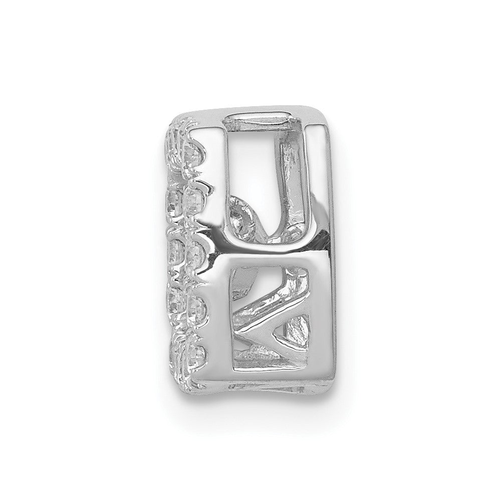 14K Weißgold 3/8ct. Lebhaft Moving Echt Diamant Quadratisch Kette Anhänger