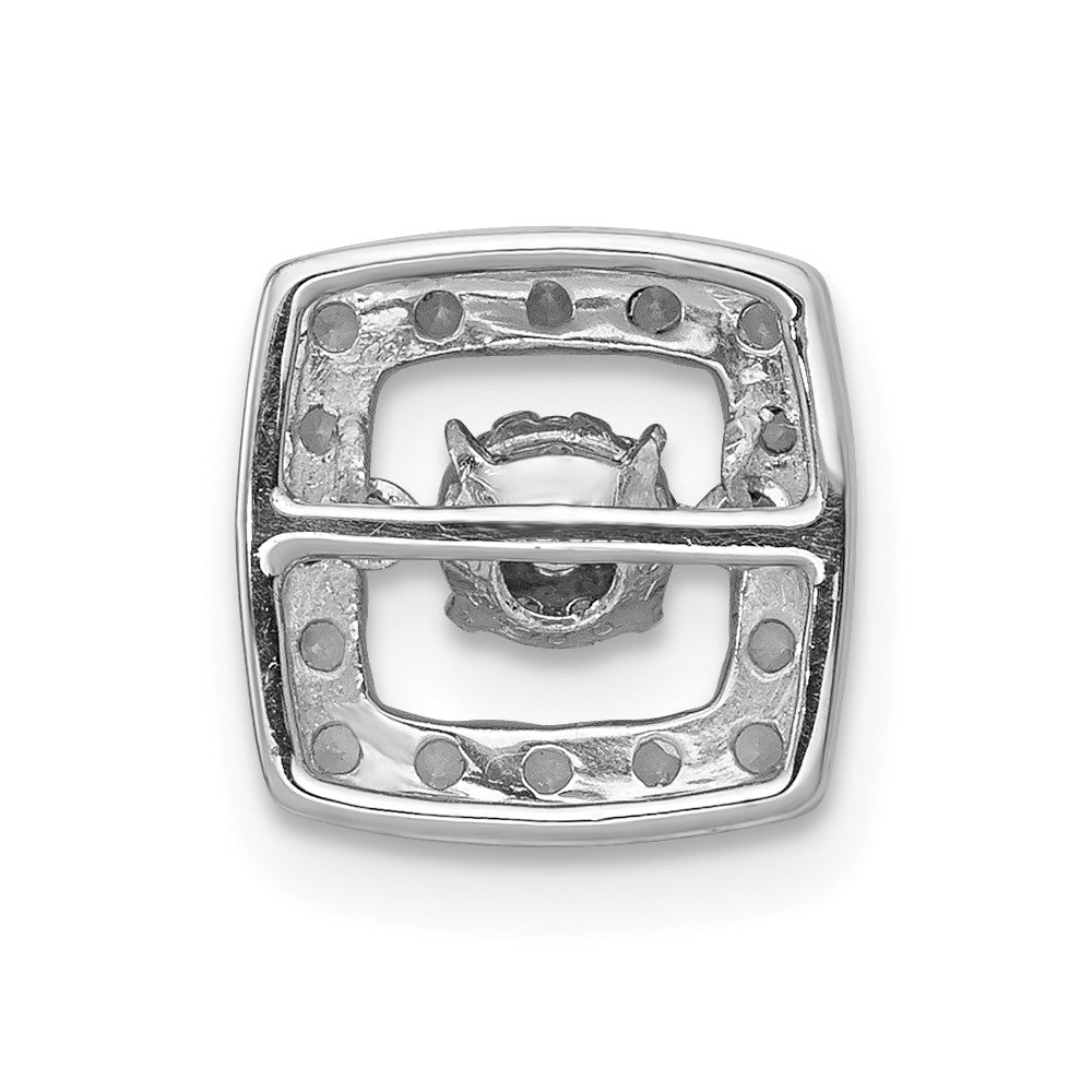 14K Weißgold 3/8ct. Lebhaft Moving Echt Diamant Quadratisch Kette Anhänger