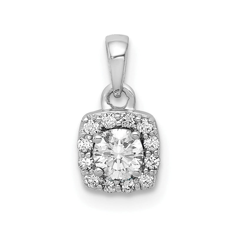 14K Weißgold 0,33 ct. Laborgezüchteter Diamant VS/SI+ G+ Komplett-Halo-Anhänger