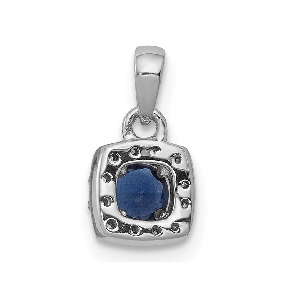 14K Weißgold Quadratanhänger mit 0,33 ct. blau-weißen echten Diamanten