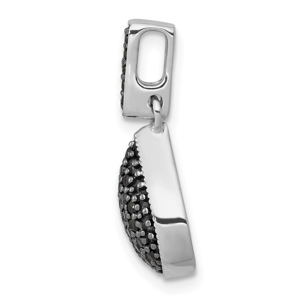 14K Weißgold Tropfenanhänger mit 0,25 ct. echtem schwarzem Diamant