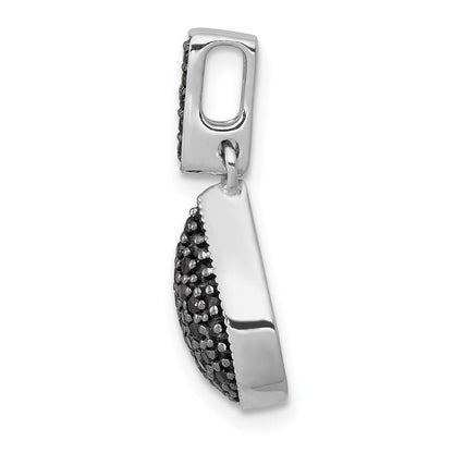 14K Weißgold Tropfenanhänger mit 0,25 ct. echtem schwarzem Diamant
