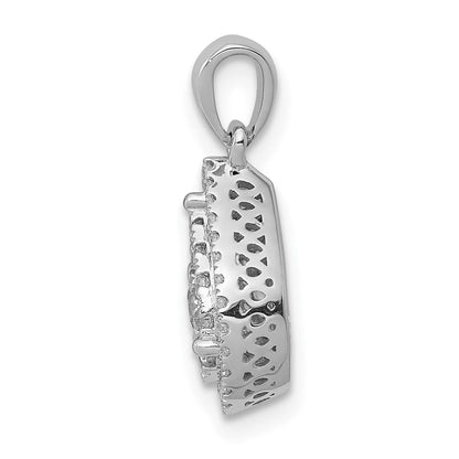 14K Weißgold Diamant-Tropfen-Anhänger, echter Diamant