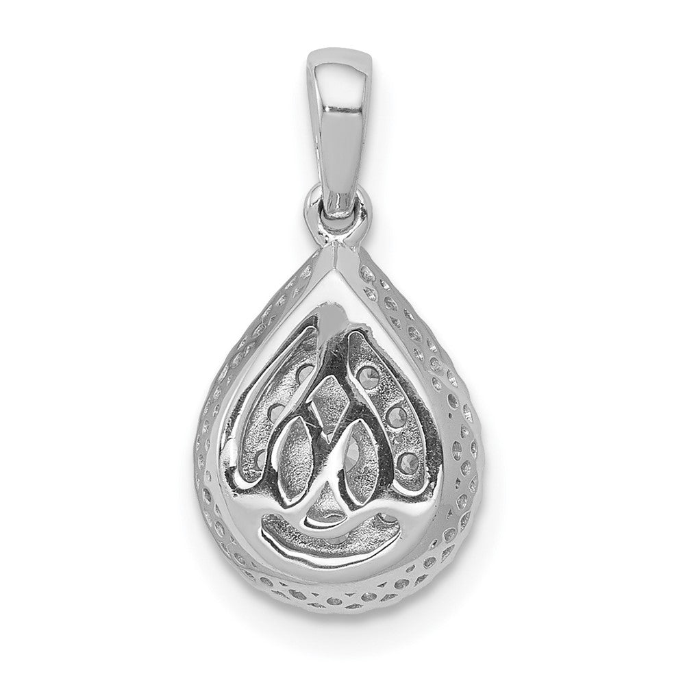 14K Weißgold Diamant-Tropfen-Anhänger, echter Diamant