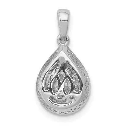 14K Weißgold Diamant-Tropfen-Anhänger, echter Diamant