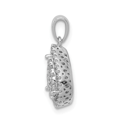 14K Weißgold Anhänger in Tropfenform mit 0,5 ct. echten Diamanten
