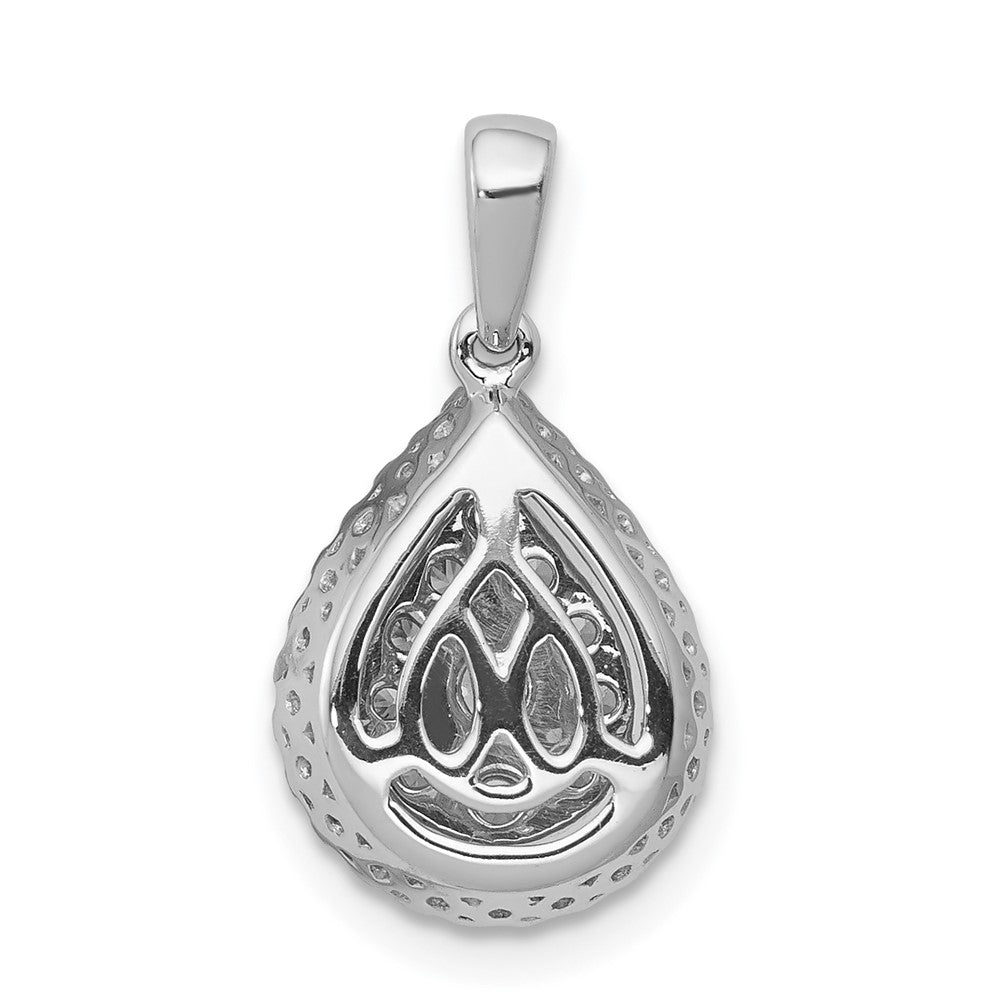 14K Weißgold Anhänger in Tropfenform mit 0,5 ct. echten Diamanten