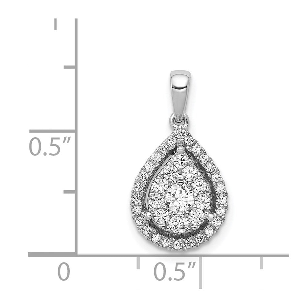 14K Weißgold Anhänger in Tropfenform mit 0,5 ct. echten Diamanten
