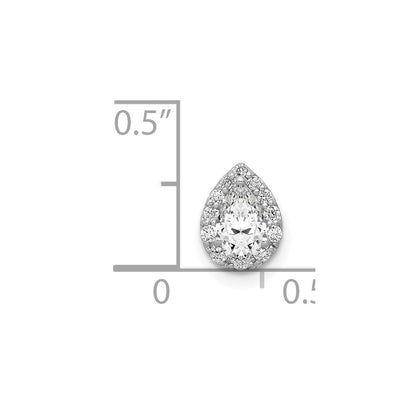 14K Weißgold 3/8ct. Echt Diamant Tropfen Kette Anhänger