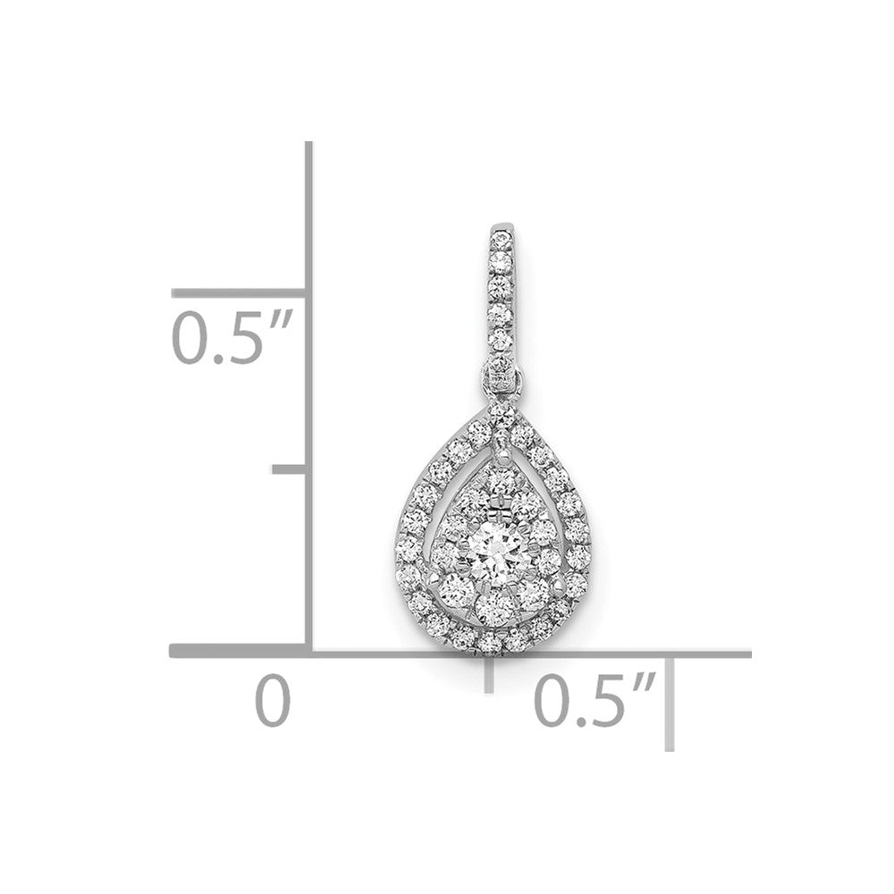 10K Weißgold 1/4ct.diamond Tropfen Anhänger