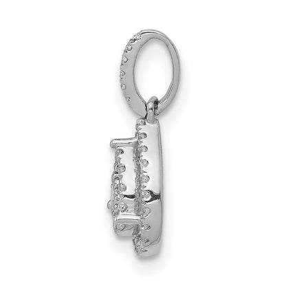 14K Weißgold Anhänger mit 0,25 ct. echtem Diamant in Tropfenform