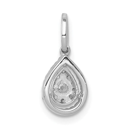 14K Weißgold Anhänger mit 0,25 ct. echtem Diamant in Tropfenform