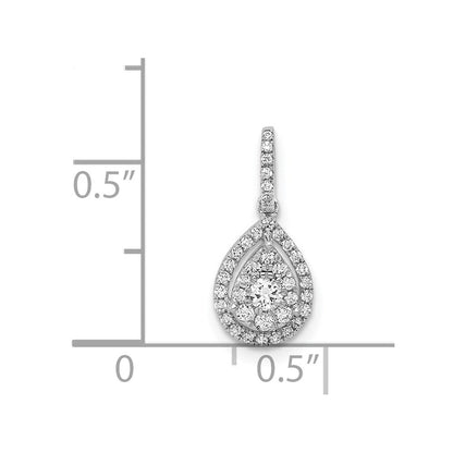 14K Weißgold Anhänger mit 0,25 ct. echtem Diamant in Tropfenform