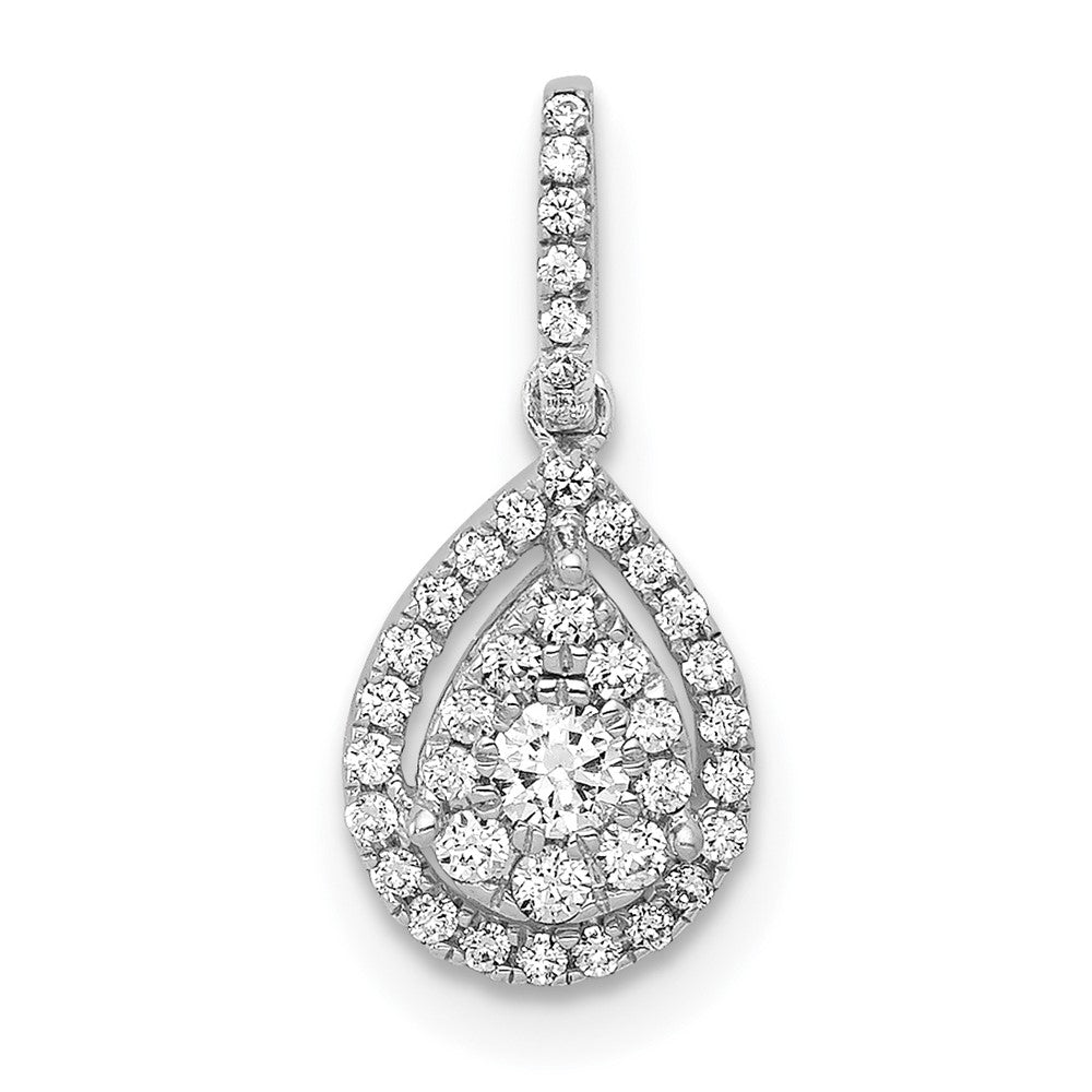 14K Weißgold Anhänger mit 0,25 ct. echtem Diamant in Tropfenform