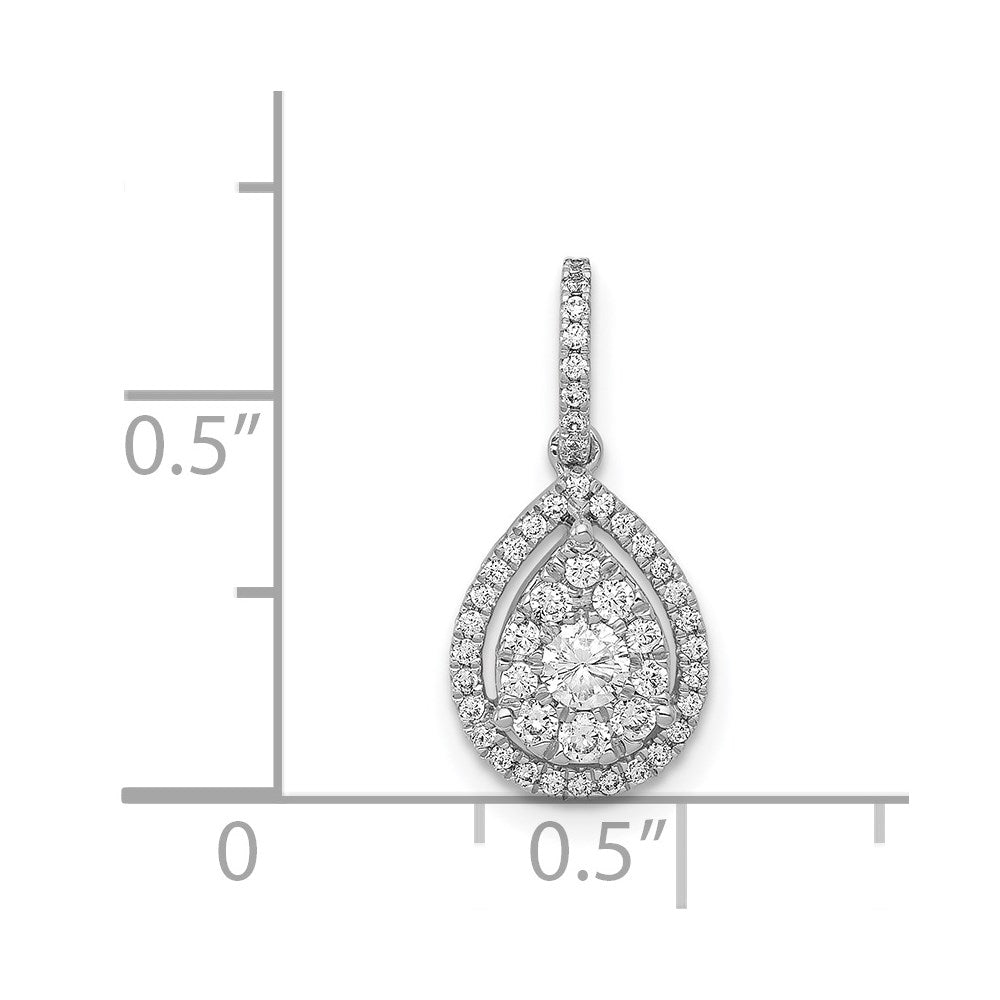 14K Weißgold 0,33 ct. Echter Diamant Tropfenanhänger