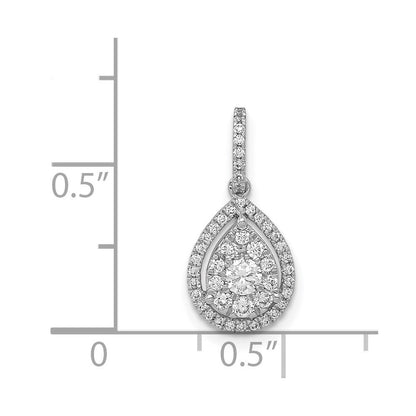 14K Weißgold 0,33 ct. Echter Diamant Tropfenanhänger