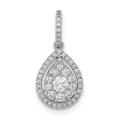 14K Weißgold 0,33 ct. Echter Diamant Tropfenanhänger