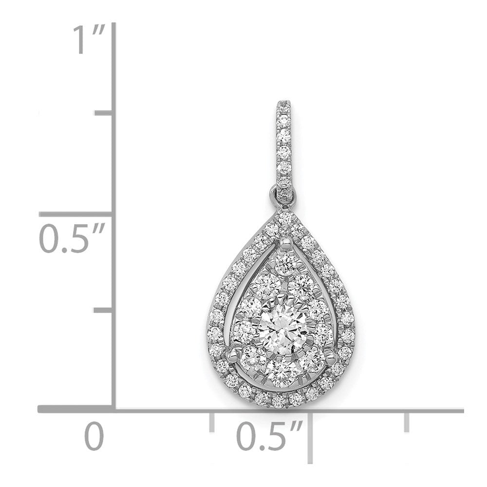 14K Weißgold Diamant-Tropfen-Anhänger, 0,5 ct. echte Diamanten