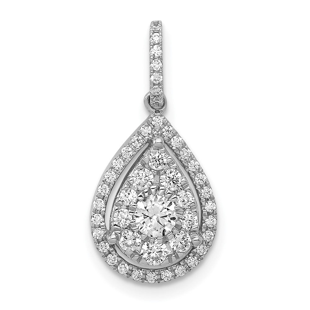 14K Weißgold Diamant-Tropfen-Anhänger, 0,5 ct. echte Diamanten