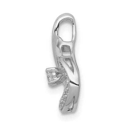 14K Weißgold 1/8ct. Echt Diamant Tropfen Kette Anhänger